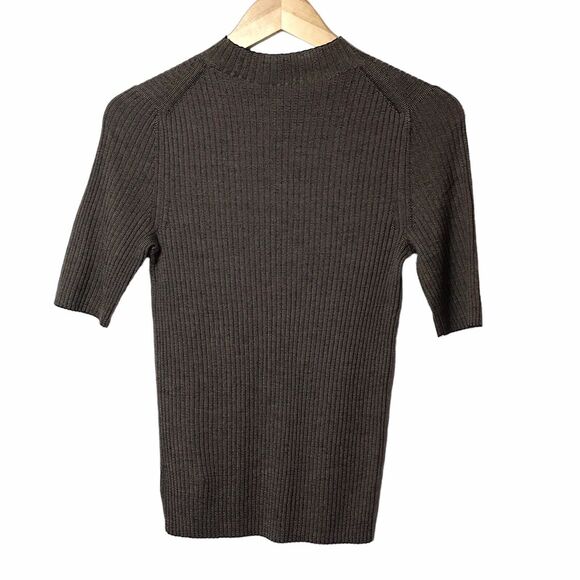 Leenda Mock Neck Sweater in Regal Wool Deep Navy/dark Beige Med - Picture 5 of 13